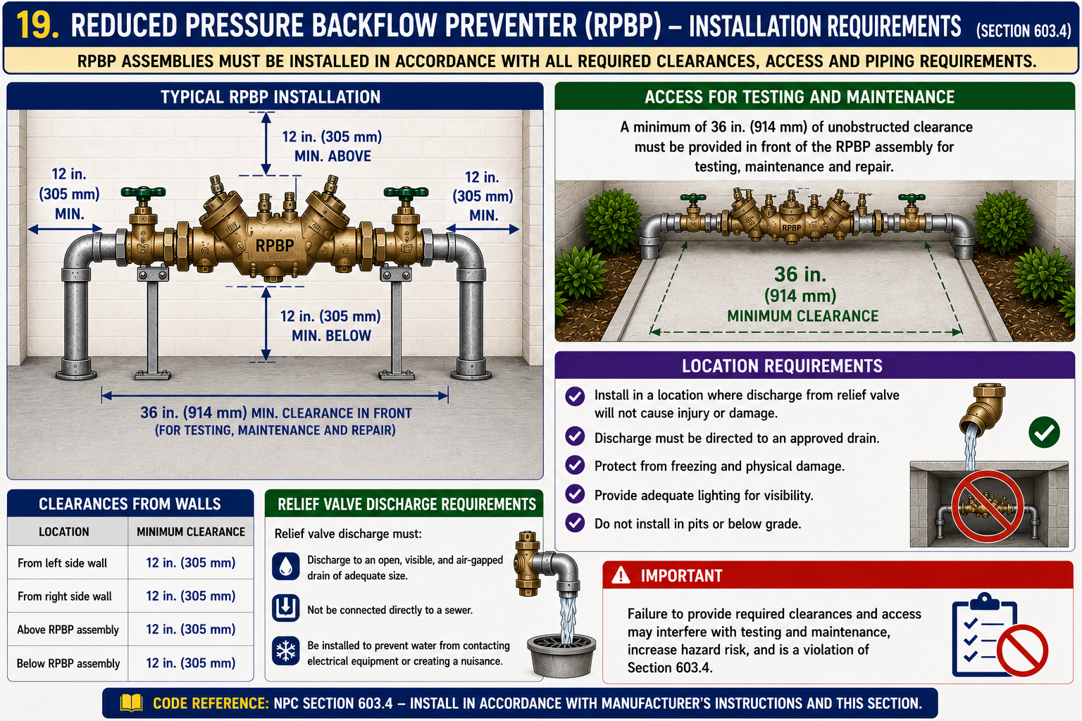 Reduced Pressure Backflow Preventer (RPBP) – Installation Requirements